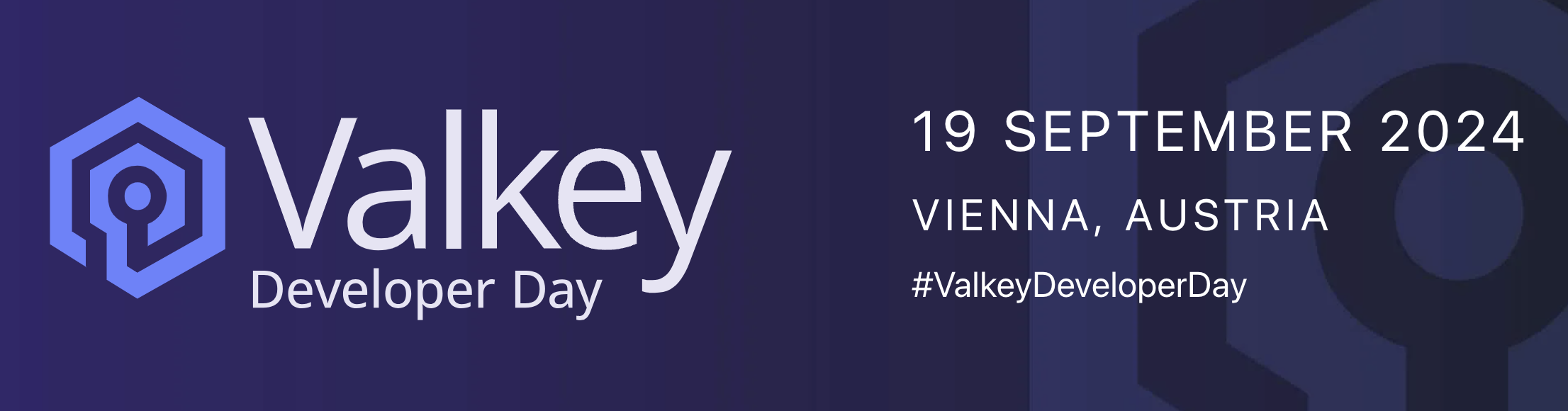 Logo for Valkey Developer Day. 19 September 2024, Vienna, Austria hastag ValkeyDeveloperDay